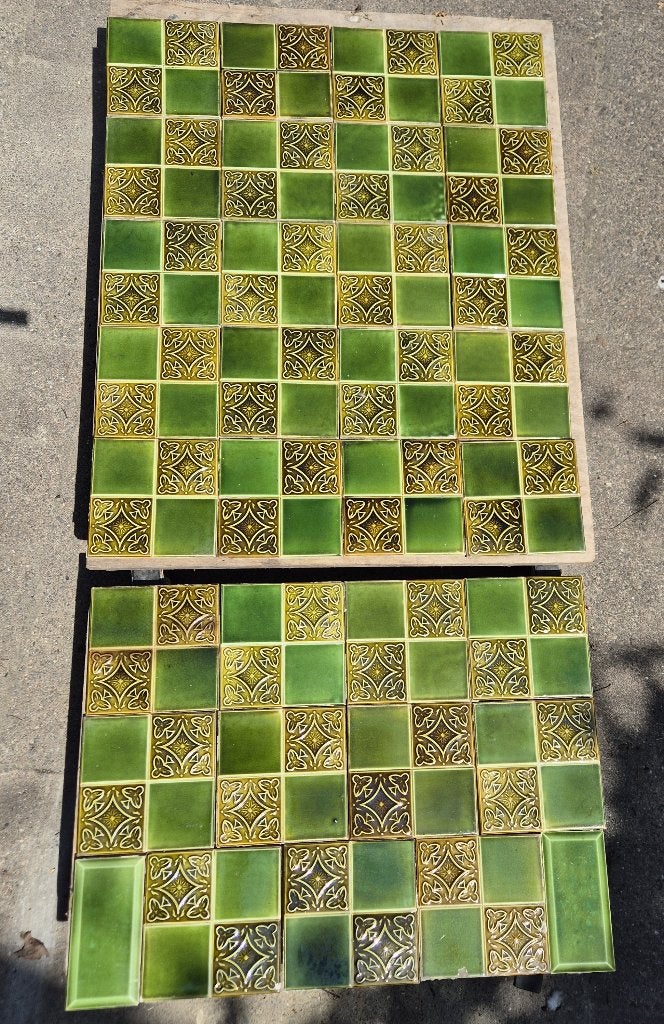 Set van 31 art nouveau tegels, viervlaks 15x15cm, Antiek en Kunst, Ophalen