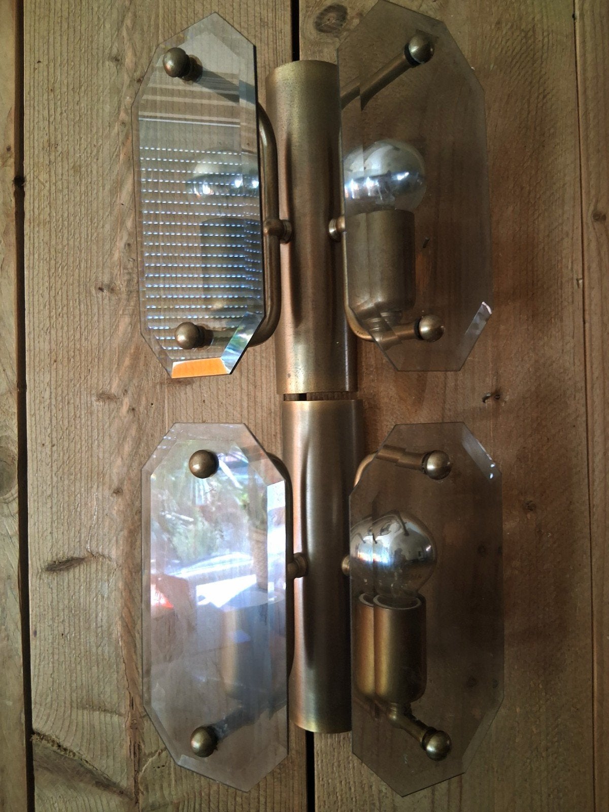 Prachtig Paar Honsel Leuchten Wandlampen – j70- brass& glas, Ophalen of Verzenden