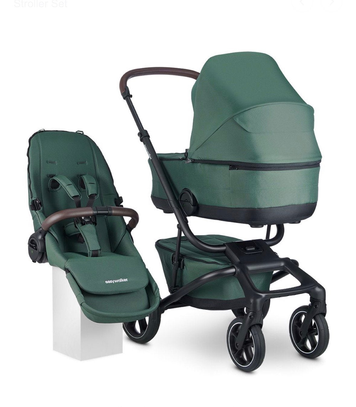Easywalker Jimmey Thyme Green – zeer complete set, Ophalen, Gebruikt, Overige merken, Verstelbare rugleuning