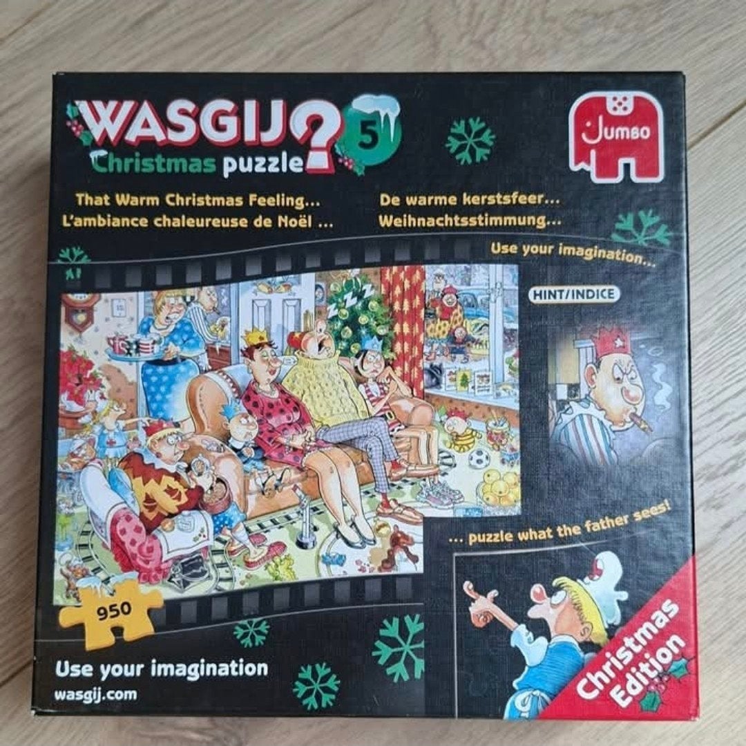 Wasgij Christmas 5: de warme kerstsfeer - 950 stukjes, Ophalen of Verzenden, 500 t/m 1500 stukjes, Gebruikt, Legpuzzel