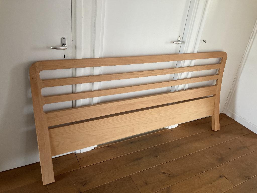 Bed - handgemaakt hoofddeel, Bruin, 180 cm, Overige maten, Hout