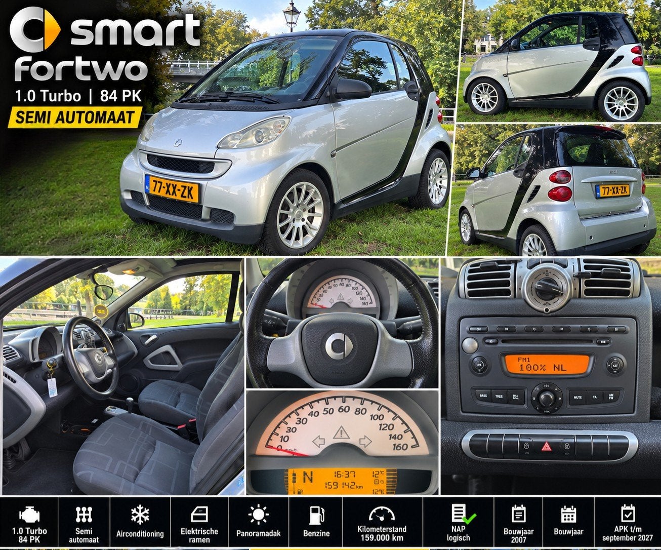 Smart ForTwo 1.0 automaat 84pk! bouwjaar 2007, Auto's, 755 kg, Metallic lak, Origineel Nederlands, Handgeschakeld