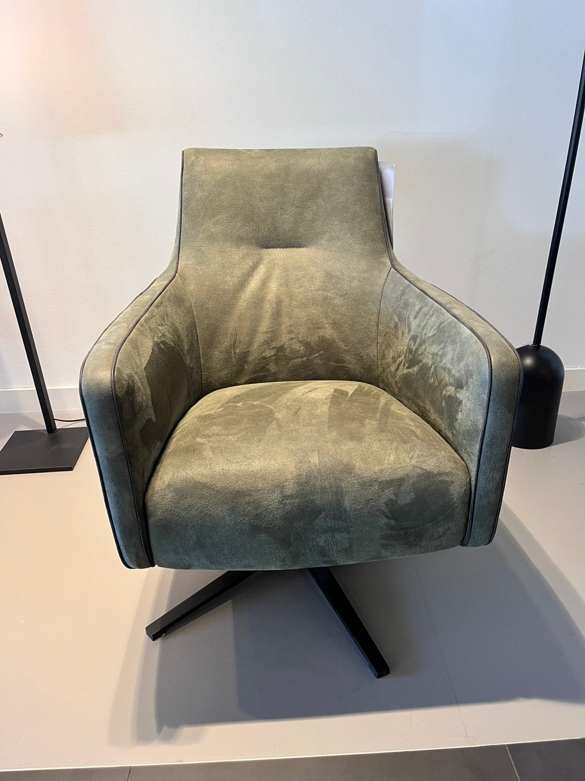 Montèl fauteuil Bliss small - groen, Ophalen, Zo goed als nieuw, 50 tot 75 cm, Leer