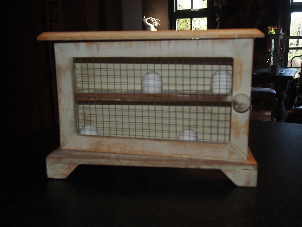 Houten eierkastje - landelijke stijl, Beige, Hout, Ophalen of Verzenden, Overige typen