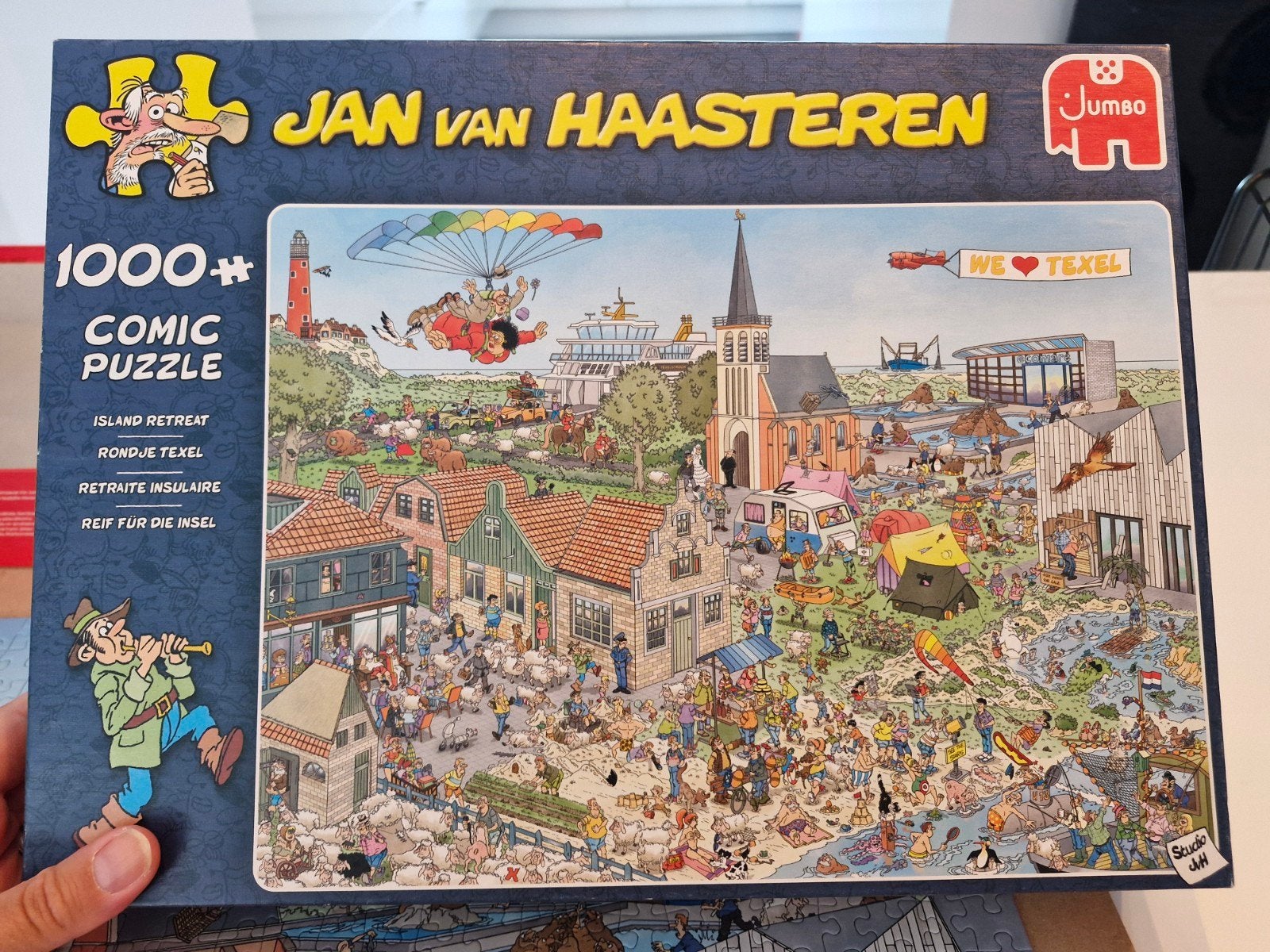 Jan van Haasteren puzzel 1000 stukjes - We Love Texel, Ophalen, 500 t/m 1500 stukjes, Zo goed als nieuw, Legpuzzel