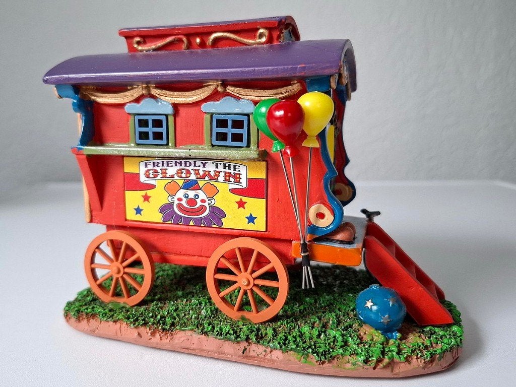 Kerst De vriendelijke Clown caravan kerstfiguren, Ophalen, Gebruikt