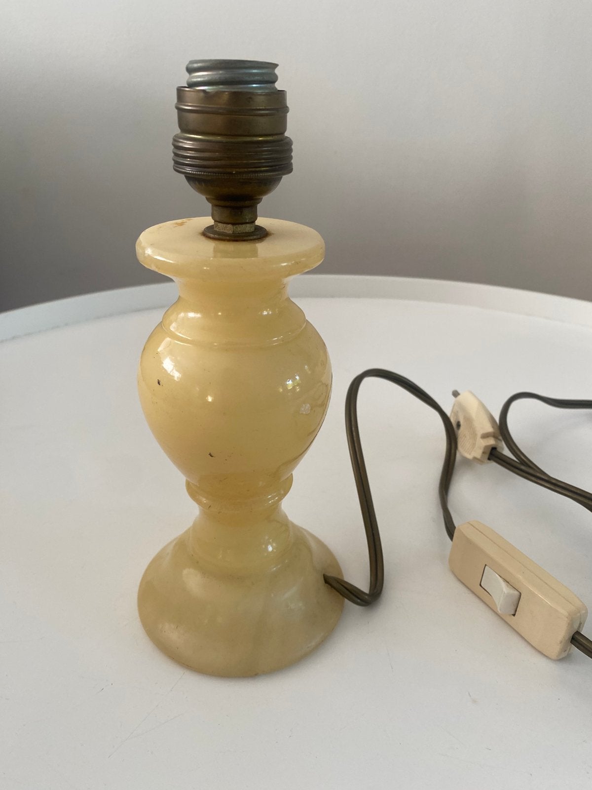 Vintage Alabast Tafellamp Voet 60’sHoning Onyx Mediterrane, Ophalen, Zo goed als nieuw, Met schakelaar, Vintage