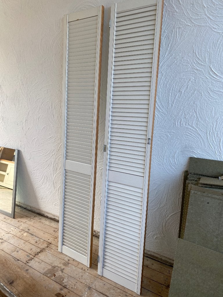 Louvre deuren wit, Doe-het-zelf en Verbouw, Deuren en Horren, Ophalen, Gebruikt, Minder dan 80 cm, Binnendeur