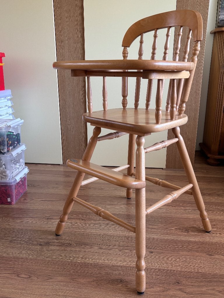 Beukenhouten kinderstoel vintage, Ophalen, Gebruikt, Overige typen, Afneembaar eetblad