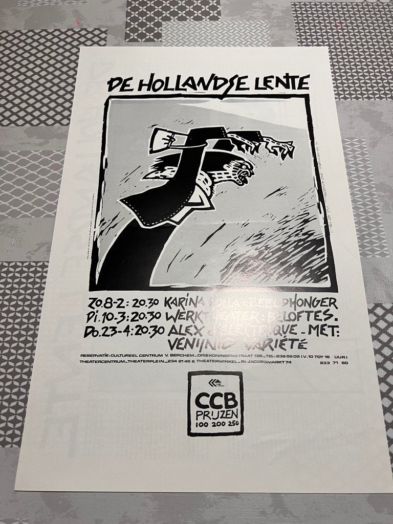 Vintage Poster De Hollandse Lente, Deurposter of groter, Ophalen of Verzenden, Reclame, Rechthoekig Staand