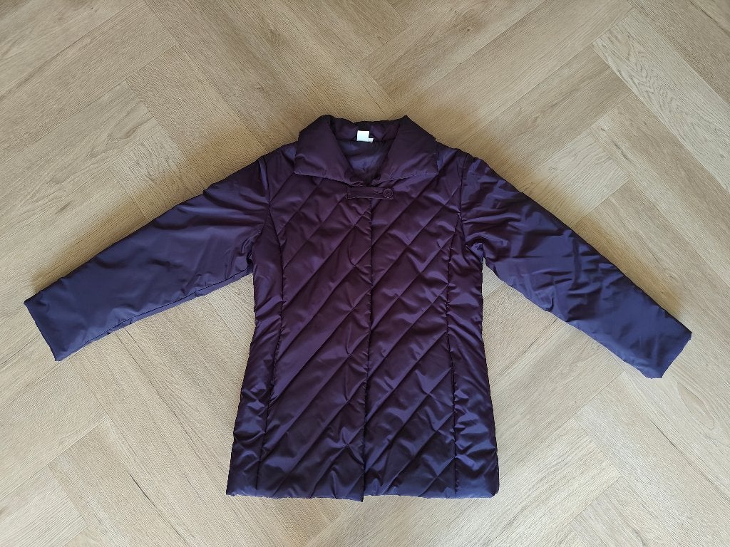 Donkerpaarse gewatteerde jas | quilted jacket | dames, Kleding | Dames, Maat 38/40 (M), Paars, Nieuw, Ophalen of Verzenden