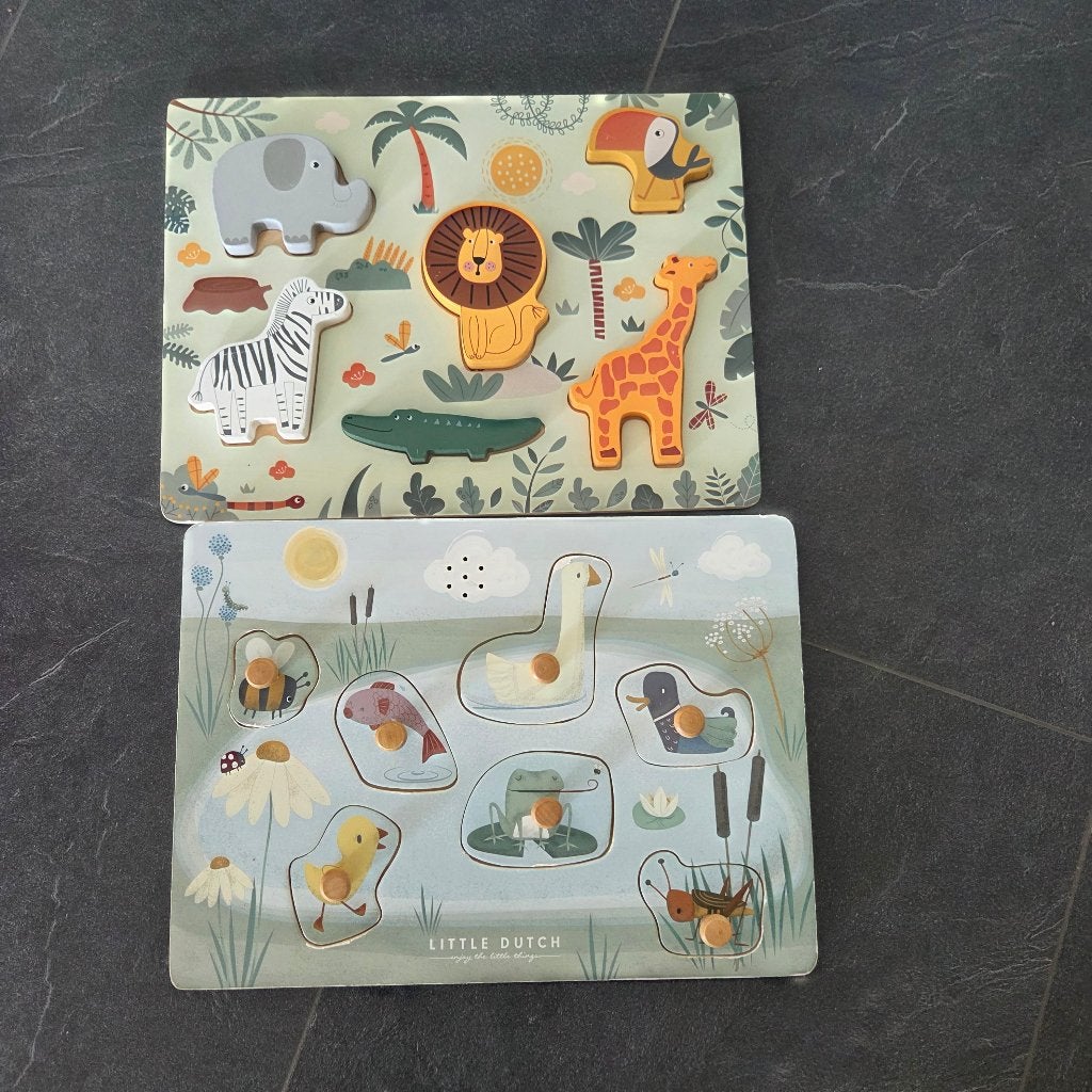 Little Dutch puzzel– geluidenpuzzel & dierenpuzzel, Ophalen, Minder dan 10 stukjes, Zo goed als nieuw