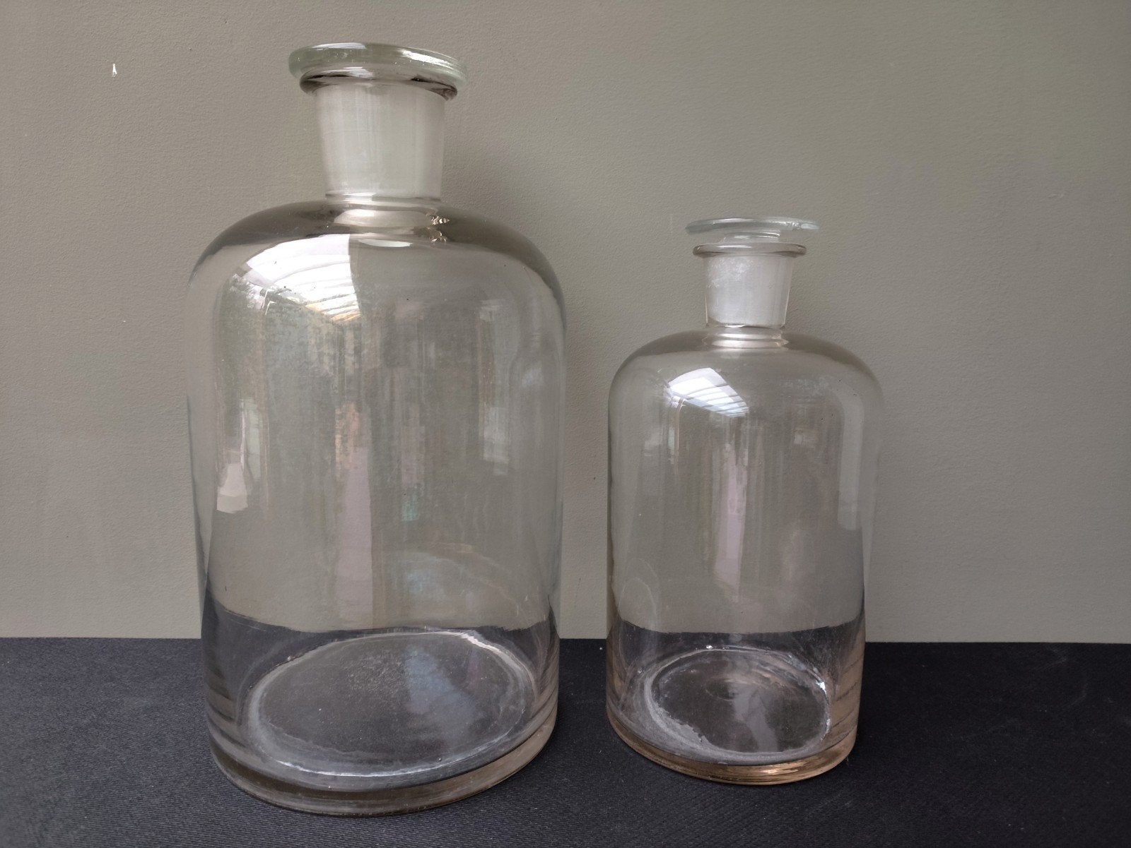 Set van 2 antieke apothekersflessen met stop, Antiek en Kunst, Ophalen of Verzenden