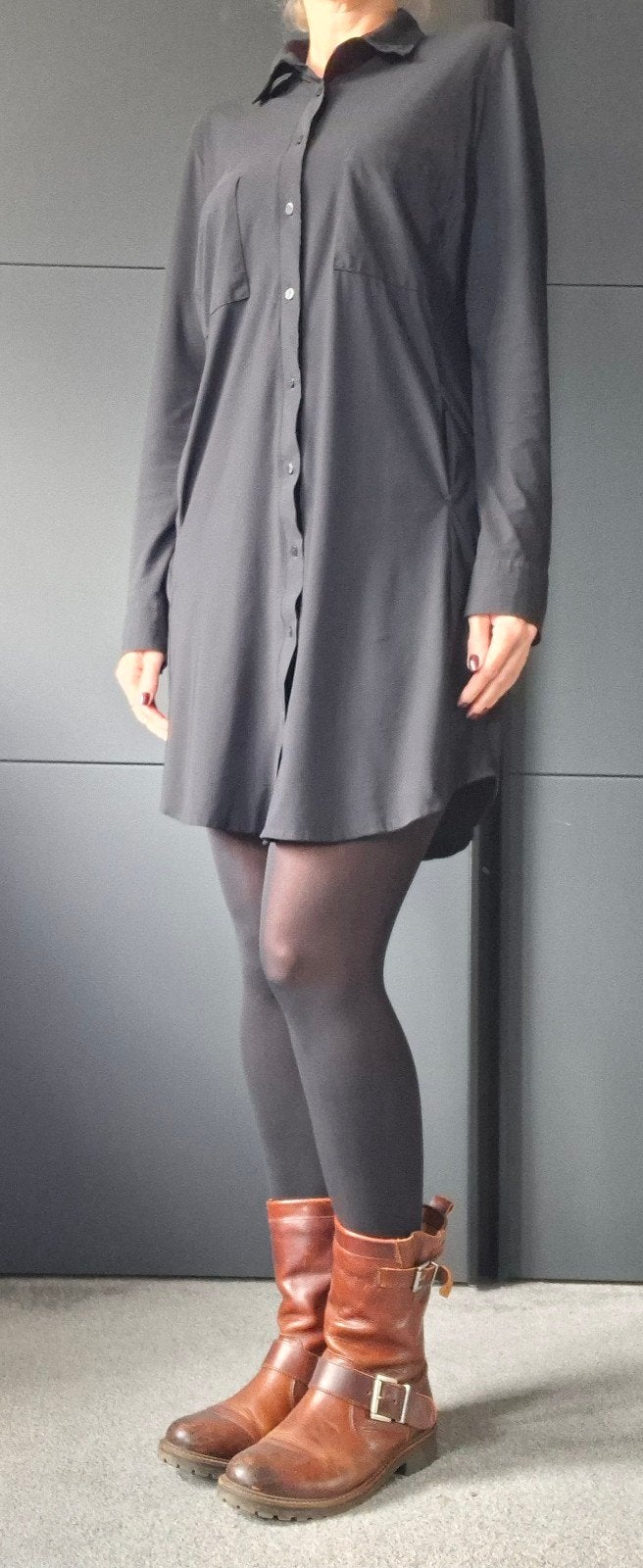 Studio Anneloes blouse jurk maat S | Zwart travelstof, Studio Anneloes, Verzenden, Zwart, Zo goed als nieuw