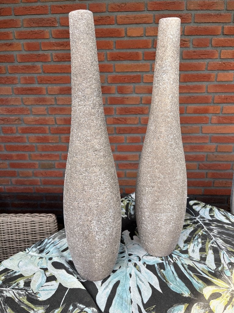 2 Decoratieve siervazen  bruin gemêleerd hoogte 50 cm, Huis en Inrichting, Woonaccessoires | Vazen, Ophalen, Overige kleuren, 50 tot 75 cm