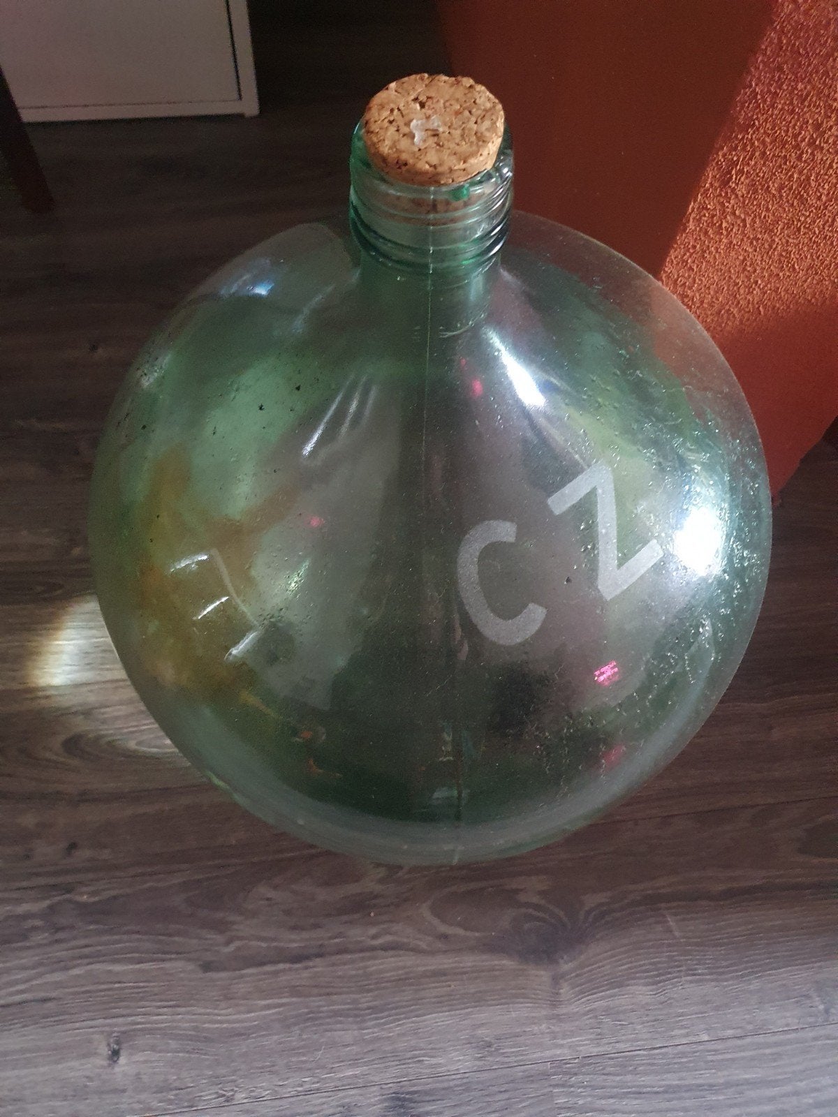 Grote glazen fles met kurk - Vintage CZ, Ophalen