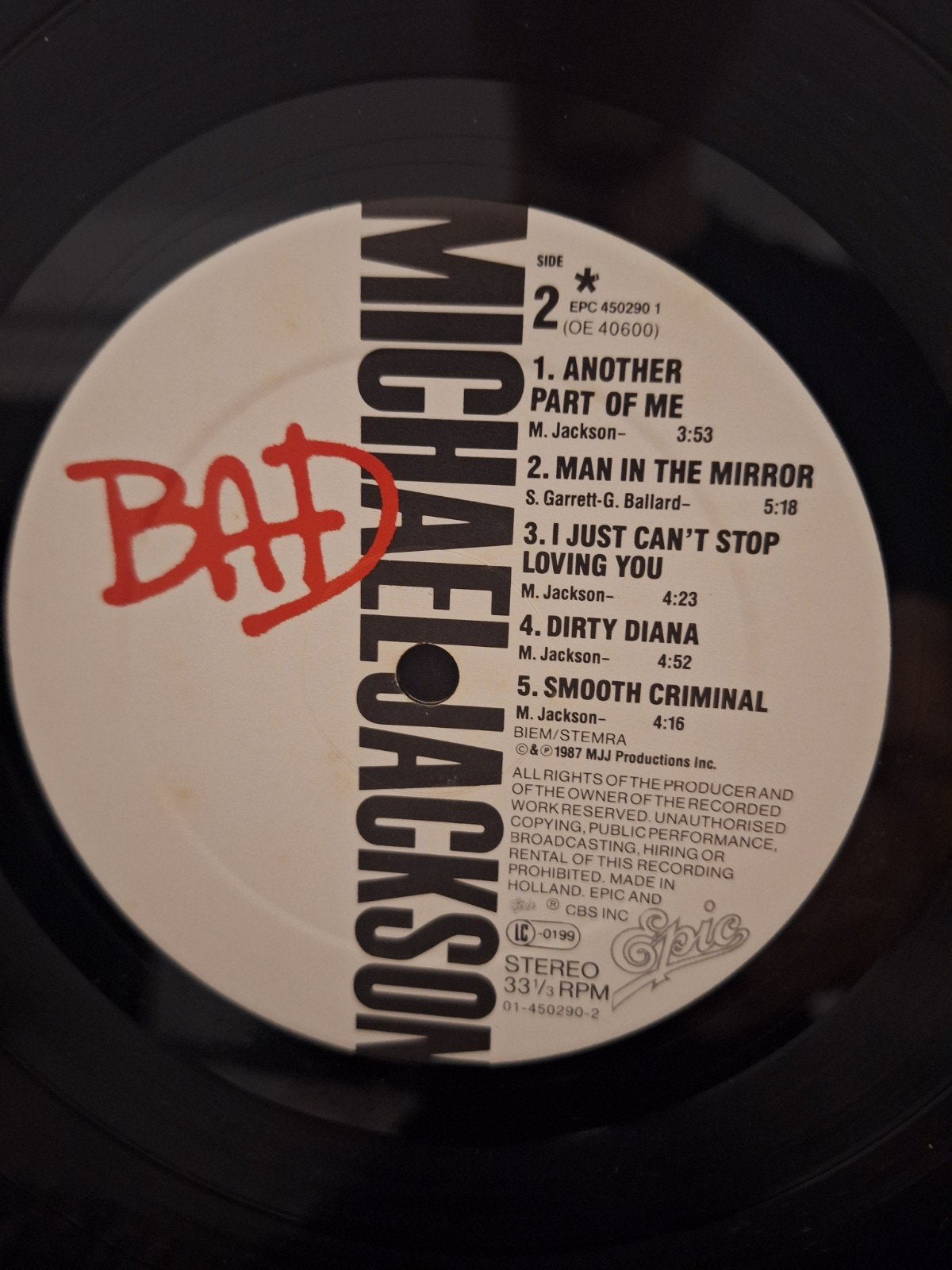 Foto 9 van Michael Jackson - Bad LP (Originele uitgave 1987)