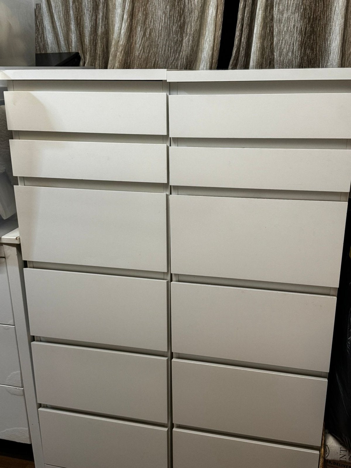 2x IKEA MALM ladekast met spiegel – wit, Huis en Inrichting, 5 laden of meer, Ophalen of Verzenden, Zo goed als nieuw, Minder dan 100 cm