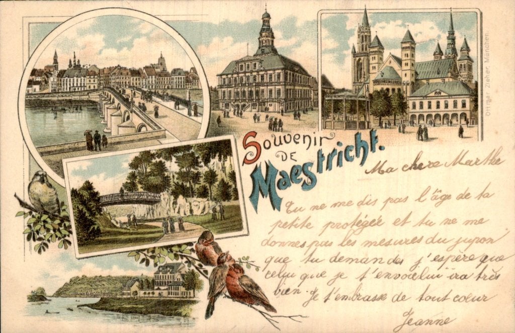 Maastricht - Souvenir - Stadsgezichten, Ophalen of Verzenden, Voor 1920, Gelopen, Limburg
