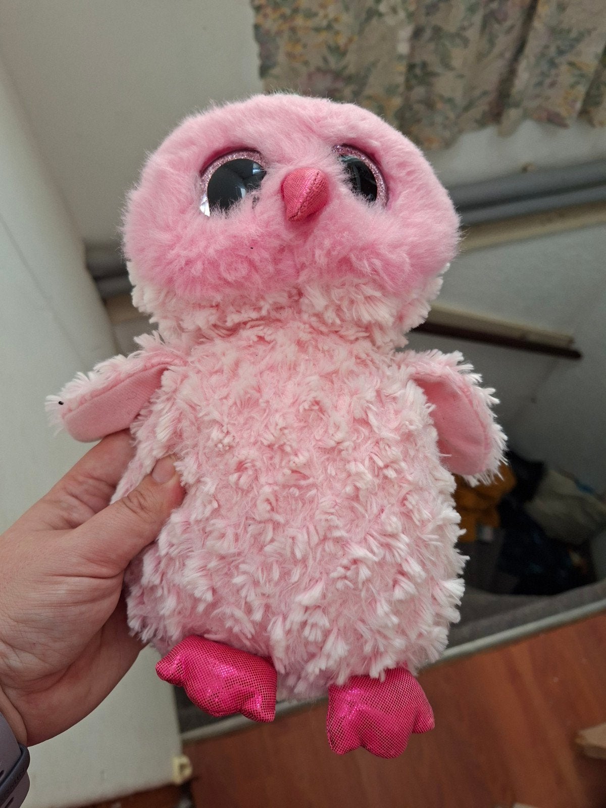 Ty uil knuffel, Kinderen en Baby's, Overige typen, Zo goed als nieuw, Roze, Ty