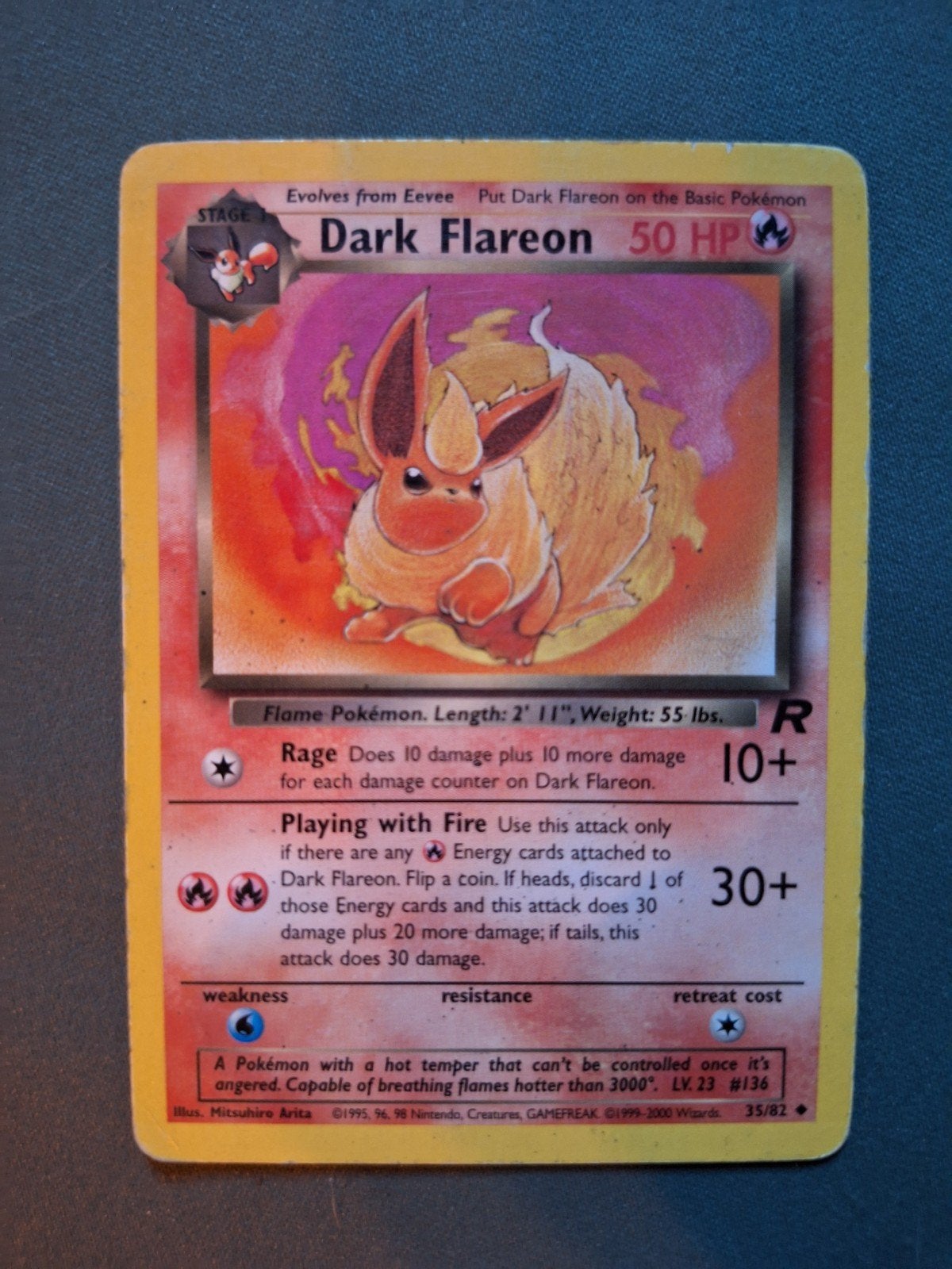 Pokémon Dark Flareon 35/82 team rocket, Ophalen of Verzenden, Gebruikt