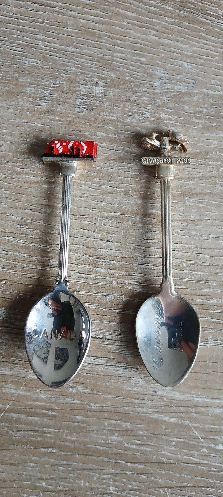 Silver plated lepeltje canada locomotief crownest pass spoon, Ophalen of Verzenden
