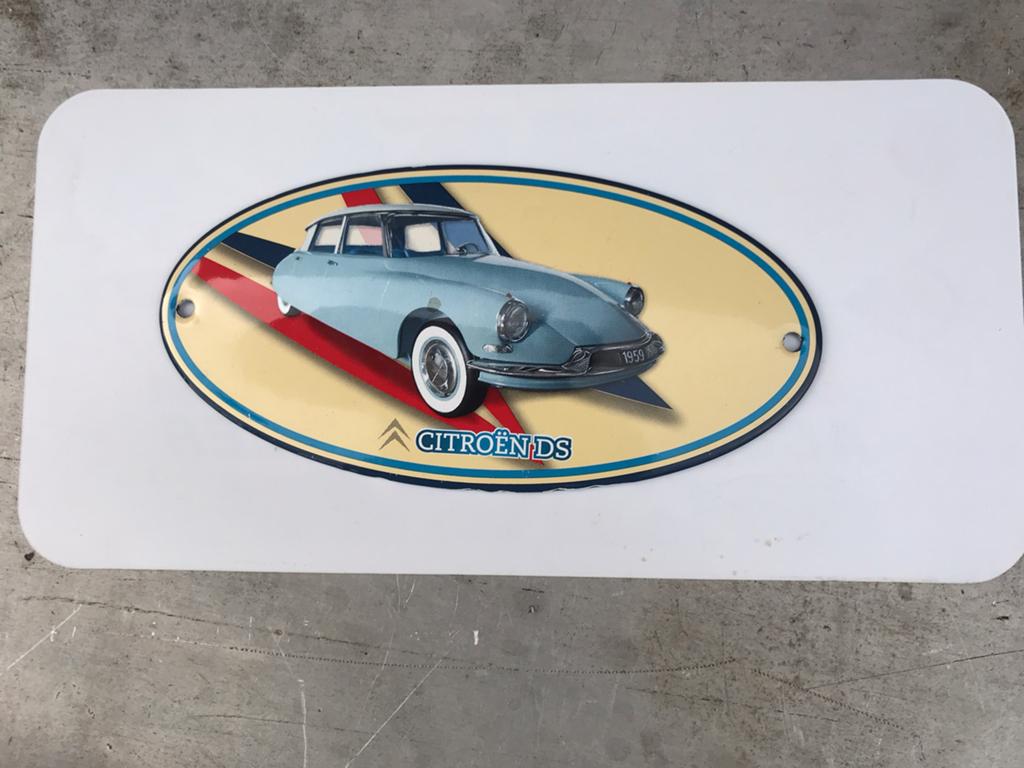 Citroën DS emaille reclamebord, Verzamelen, Merken en Reclamevoorwerpen, Ophalen of Verzenden, Gebruikt, Reclamebord