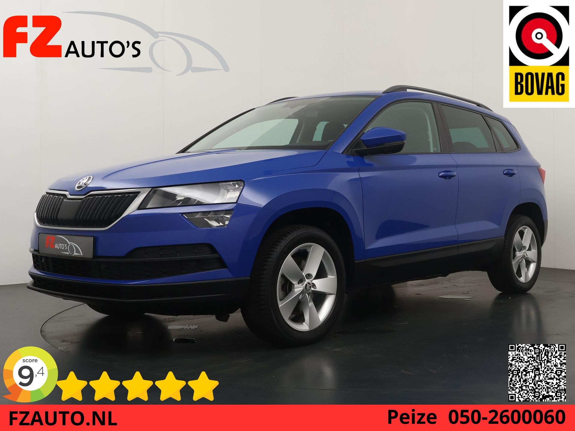Skoda Karoq 1.0 TSI Ambition Business - Navigatie - Lichtmet, Voorwielaandrijving, Gebruikt, Blauw, 116 pk