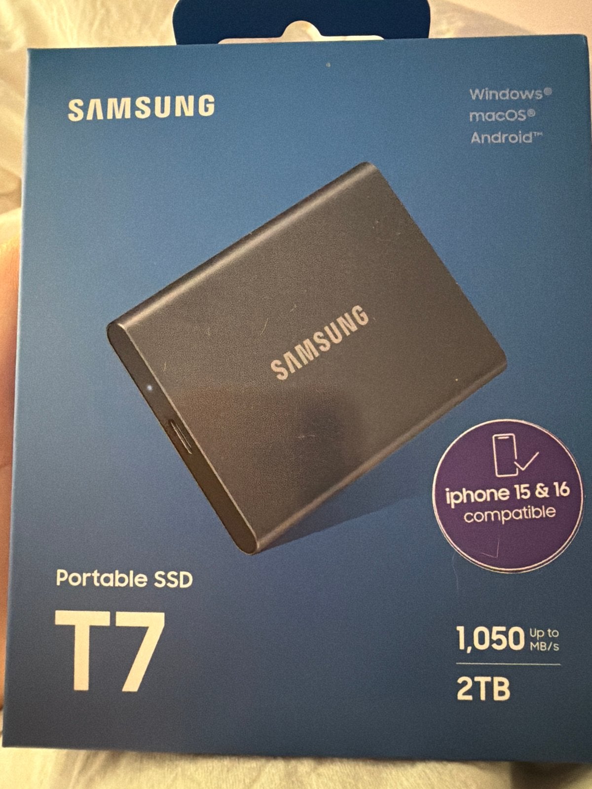 Samsung Portable SSD T7 2TB - Nieuw in doos, Computers en Software, Harde schijven, Server, SSD, Nieuw, Ophalen of Verzenden