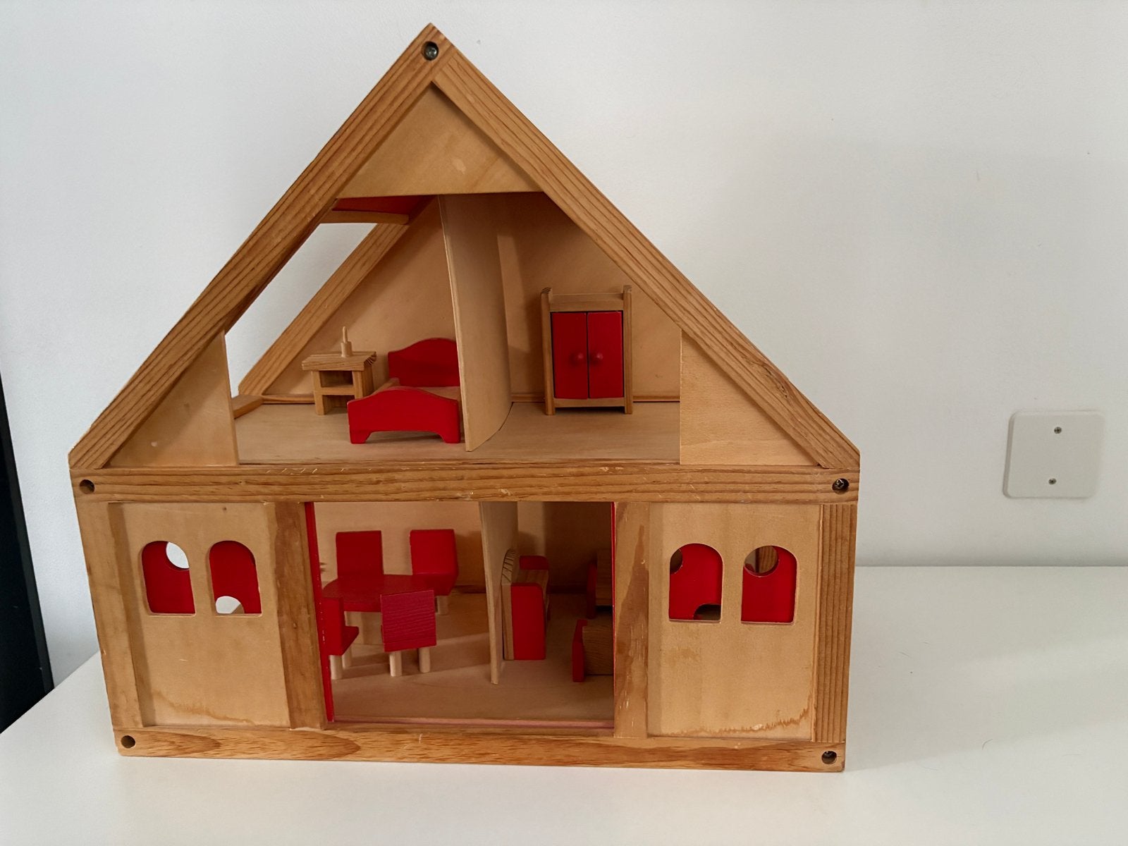 Compleet poppenhuis met meubels, Ophalen, Gebruikt, Poppenhuis