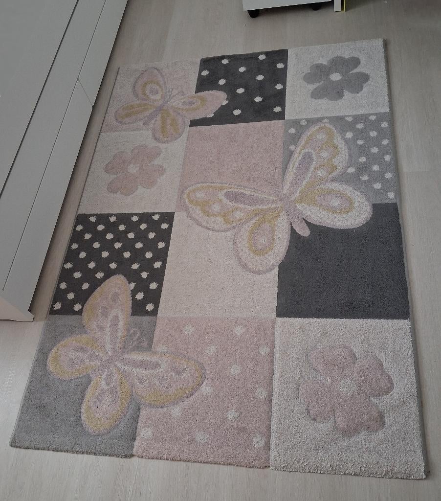 Roze Vlinder Vloerkleed Kinderkamer, Ophalen, Gebruikt, 50 tot 100 cm, 150 tot 200 cm
