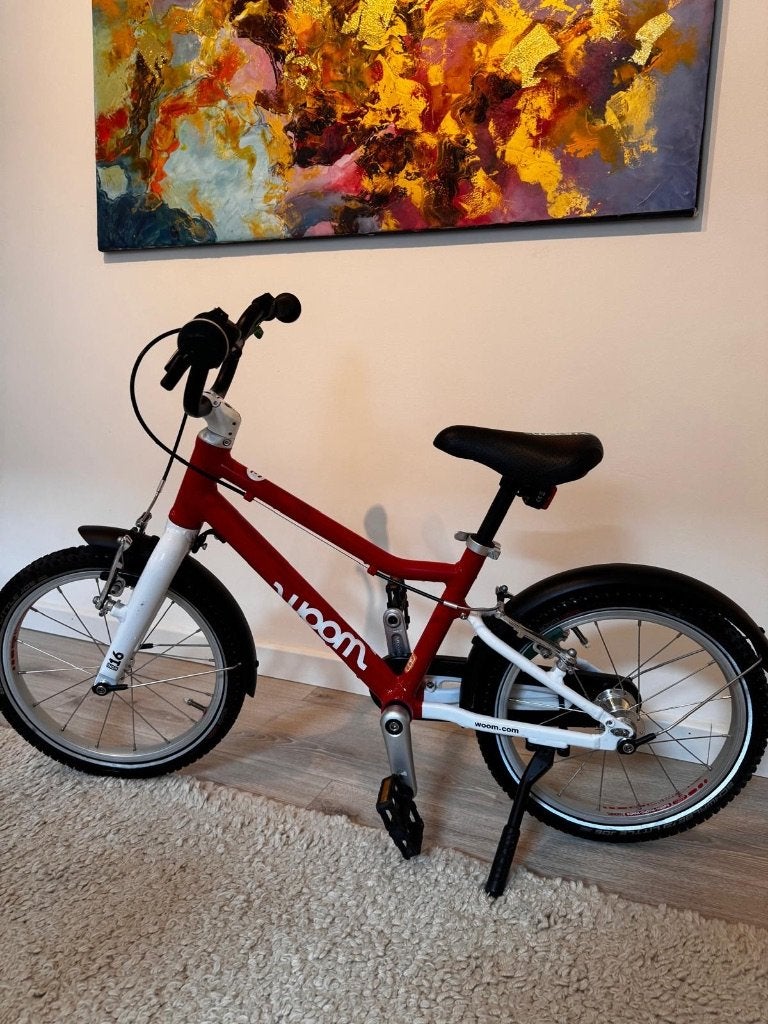 Whoom 3 kinderfiets - 16 inch-Rood-Goede staat fact. 12/2024, Fietsen en Brommers, Fietsen | Kinderfietsjes, Ophalen, 16 tot 20 inch
