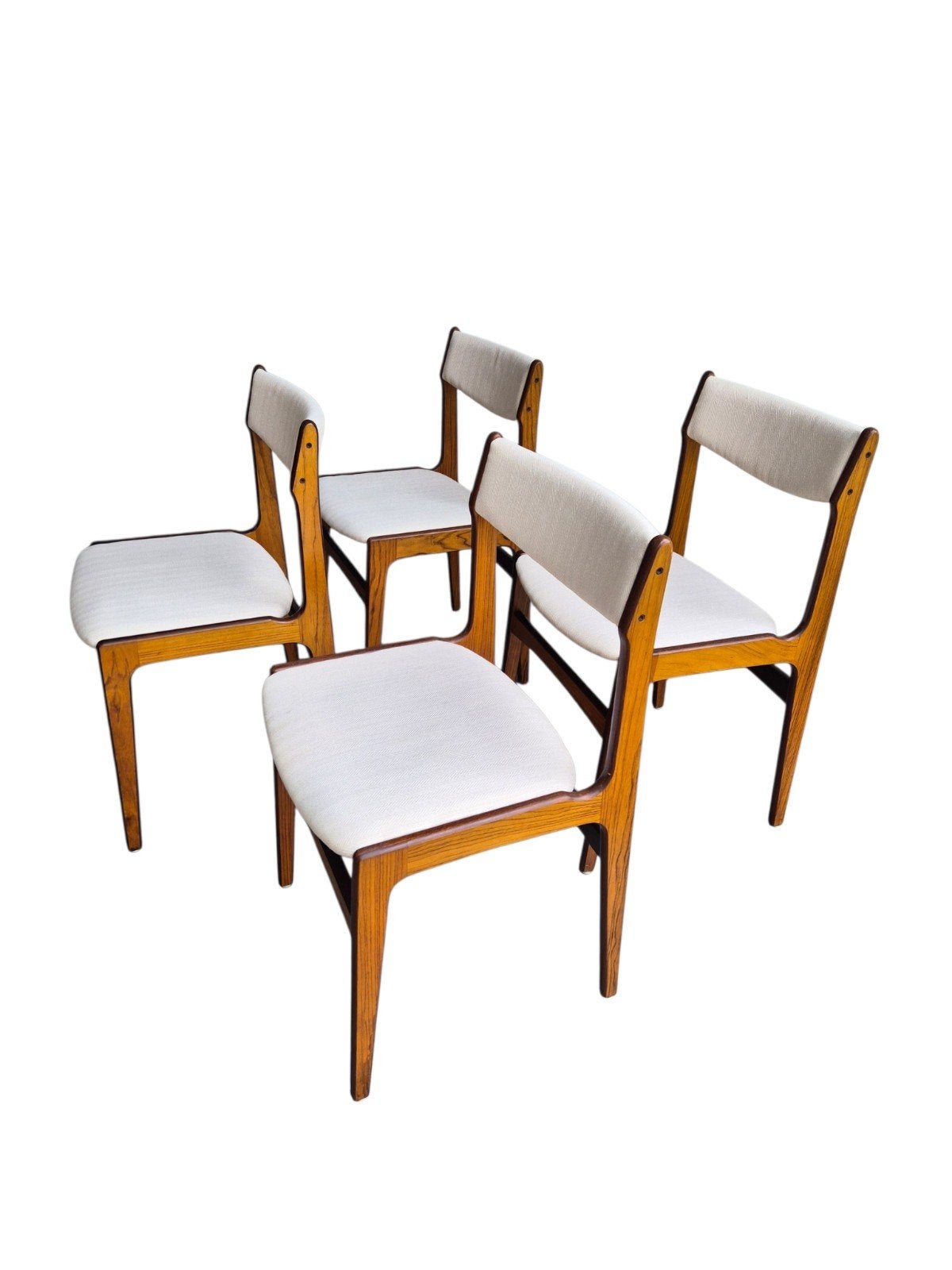 4 x vintage Erik Buch stoel (setprijs), Huis en Inrichting, Stoelen, Ophalen, Gebruikt, Wit, Erik Buch