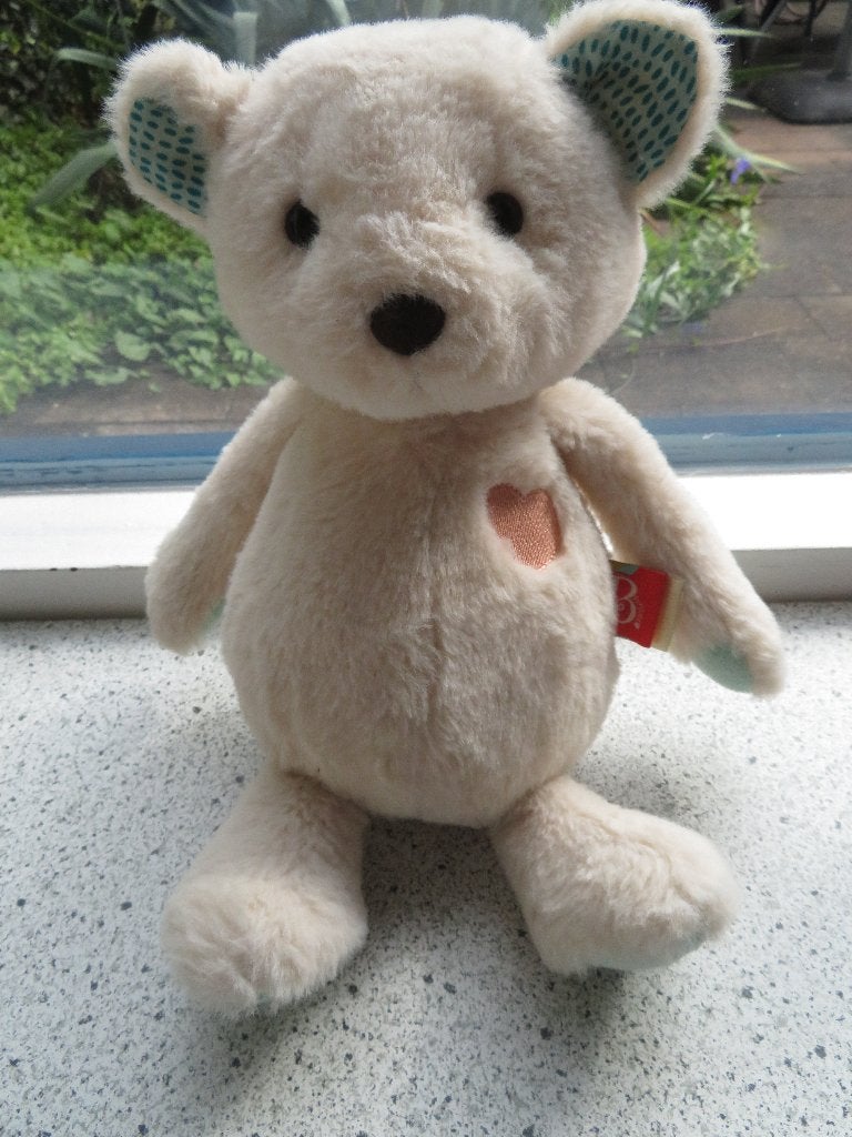 Beer met op label B en Softies meet ca 30 cm Bobby Bear, Beer, Korrelvulling, Ophalen of Verzenden, Zo goed als nieuw