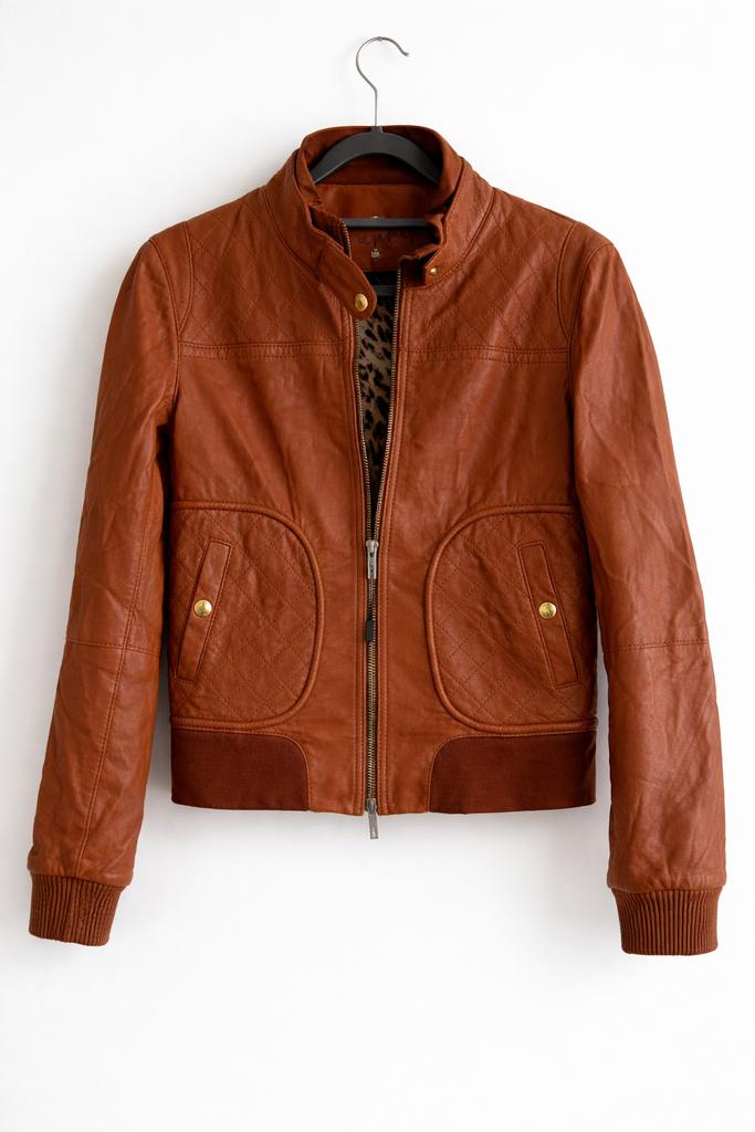 Leren jasje GinGer, maat S, Ophalen of Verzenden, Zo goed als nieuw, Maat 36 (S), Bruin