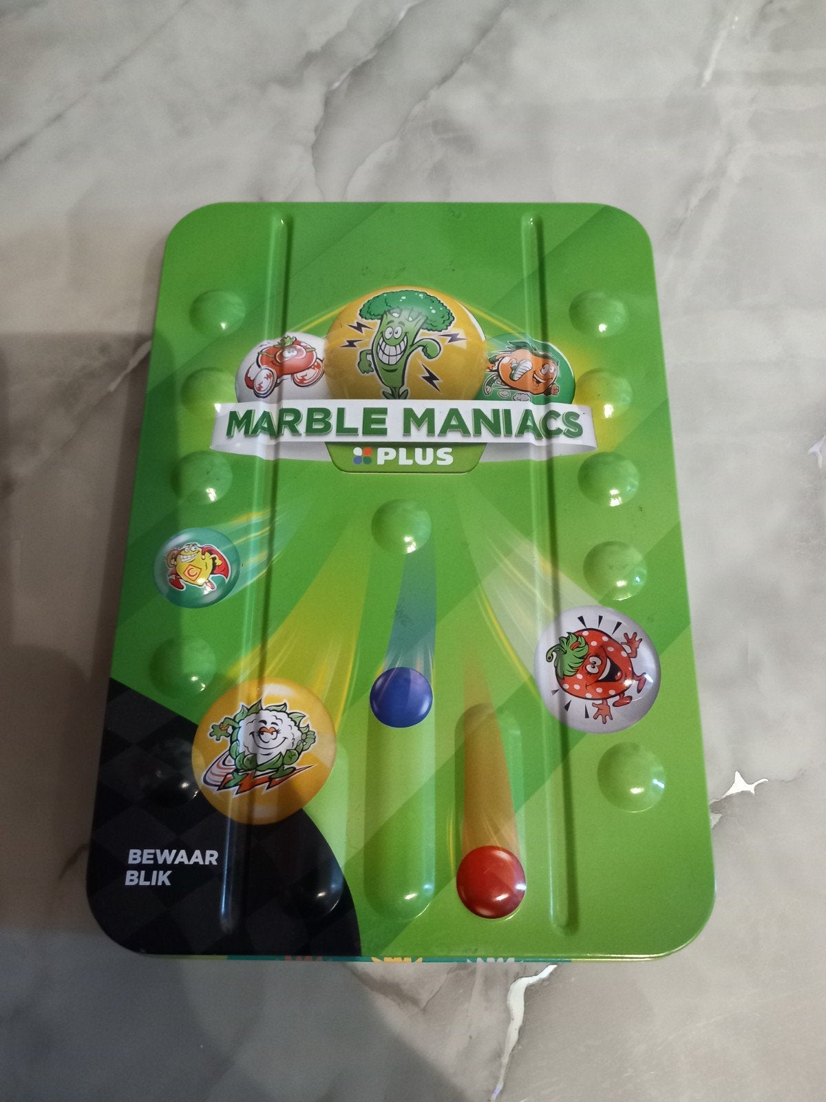Marble Maniacs Plus knikkerverzameling in blik, Ophalen, Zo goed als nieuw, Jongen of Meisje