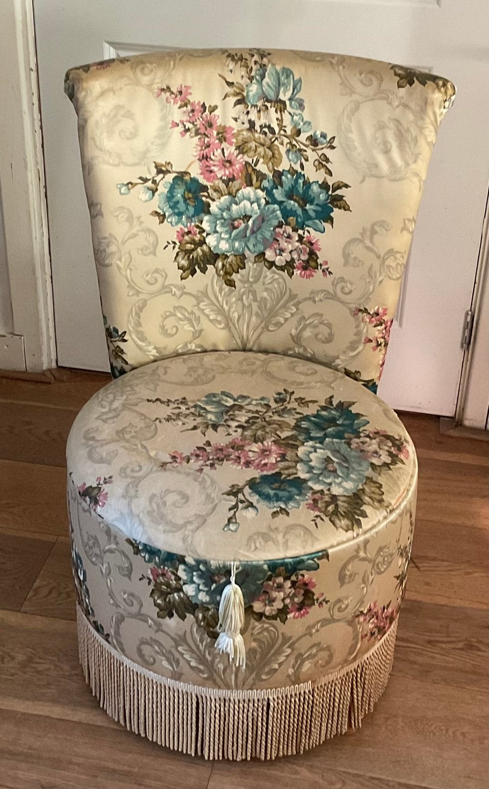 Vintage Bloemen Stoel met Franjes, Ophalen, Gebruikt, Overige kleuren, Eén