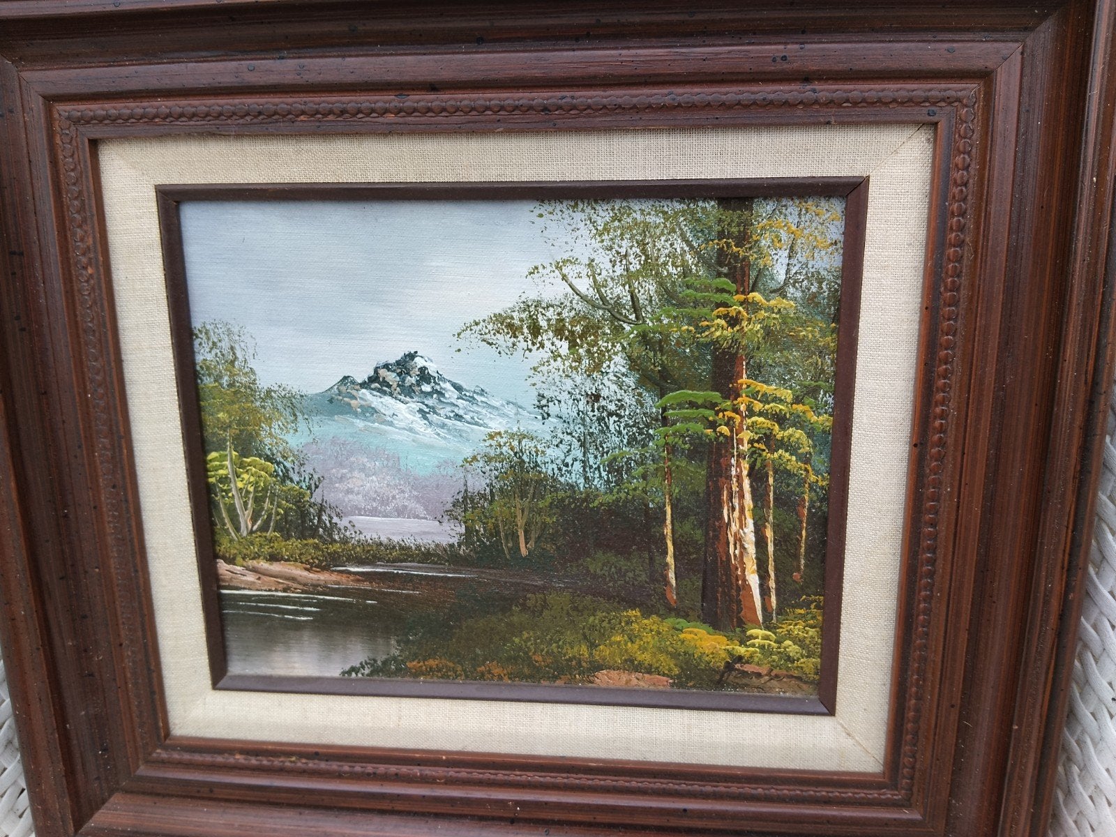 Schilderij met berglandschap en rivier, Ophalen