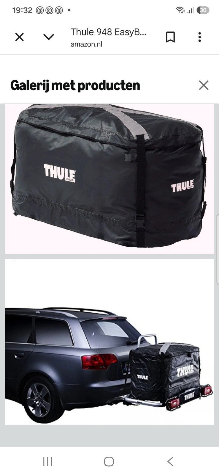 bagagedrager trekhaak Thule EasyBase 949 met tas, Ophalen, Gebruikt