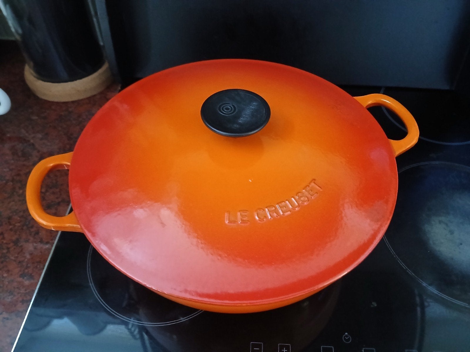 Le Creuset Braadpan Oranje 26cm Gietijzer, Ophalen of Verzenden