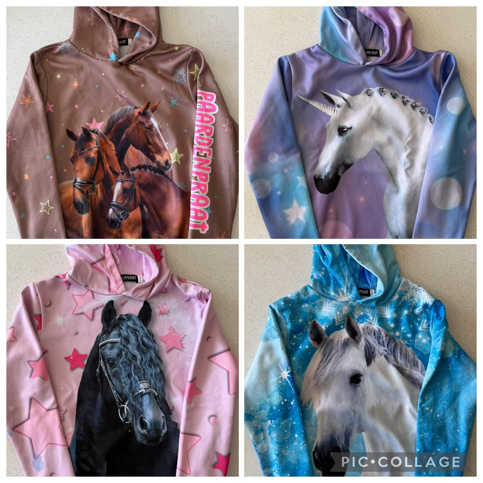 Paardenpraat tv trui / hoody, Kinderen en Baby's, Kinderkleding | Maat 170, Ophalen of Verzenden, Zo goed als nieuw, Meisje, Trui of Vest