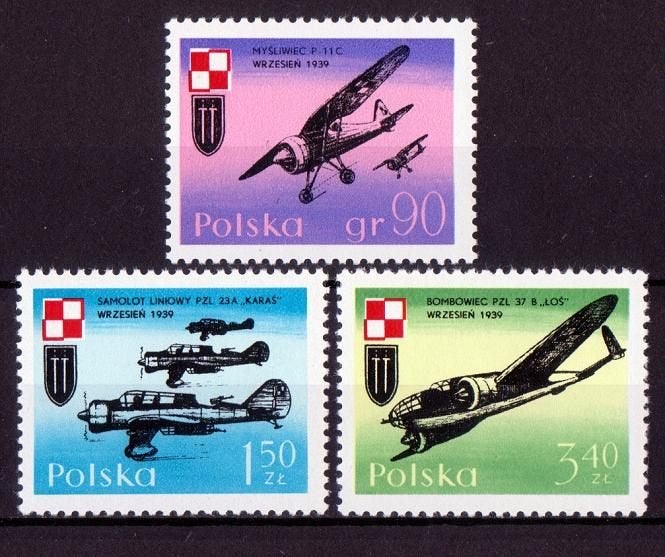 Polen, Vliegtuigen, Mi. 2119-2121 postfris, Postzegels en Munten, Verzenden, Polen, Postfris