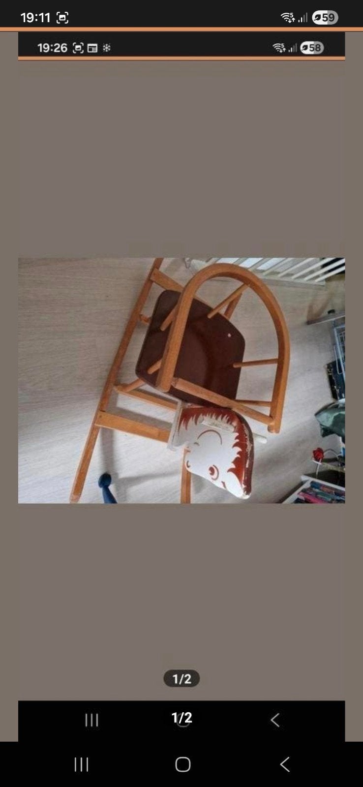 Houten hobbelpaard, Kinderen en Baby's, Speelgoed | Houten speelgoed, Ophalen of Verzenden, Gebruikt, Rij- of Hobbelspeelgoed
