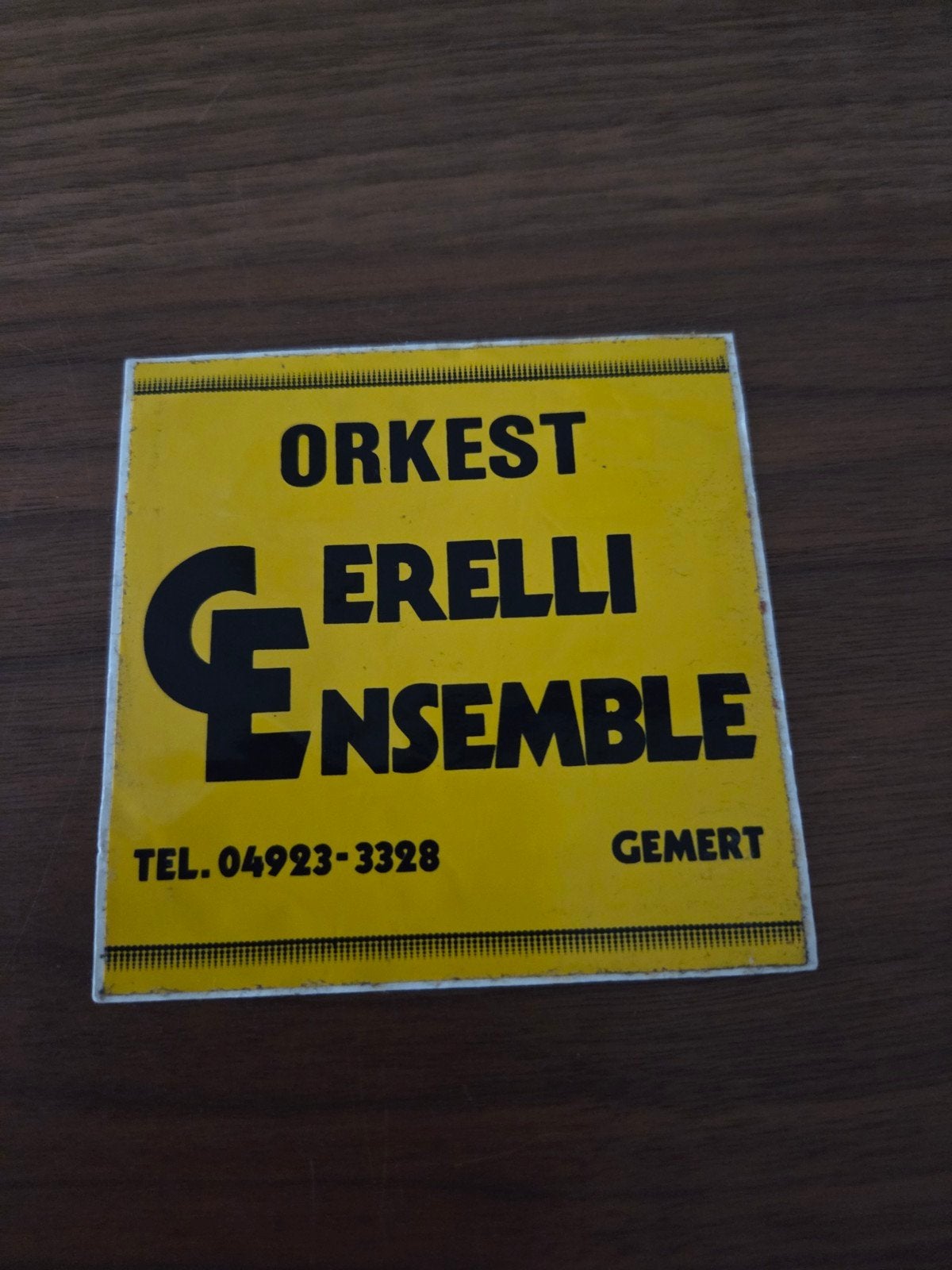 1325 Sticker Orkest Gerelli Ensemble Gemert 10x10 cm, Ophalen of Verzenden, Zo goed als nieuw, Overige typen