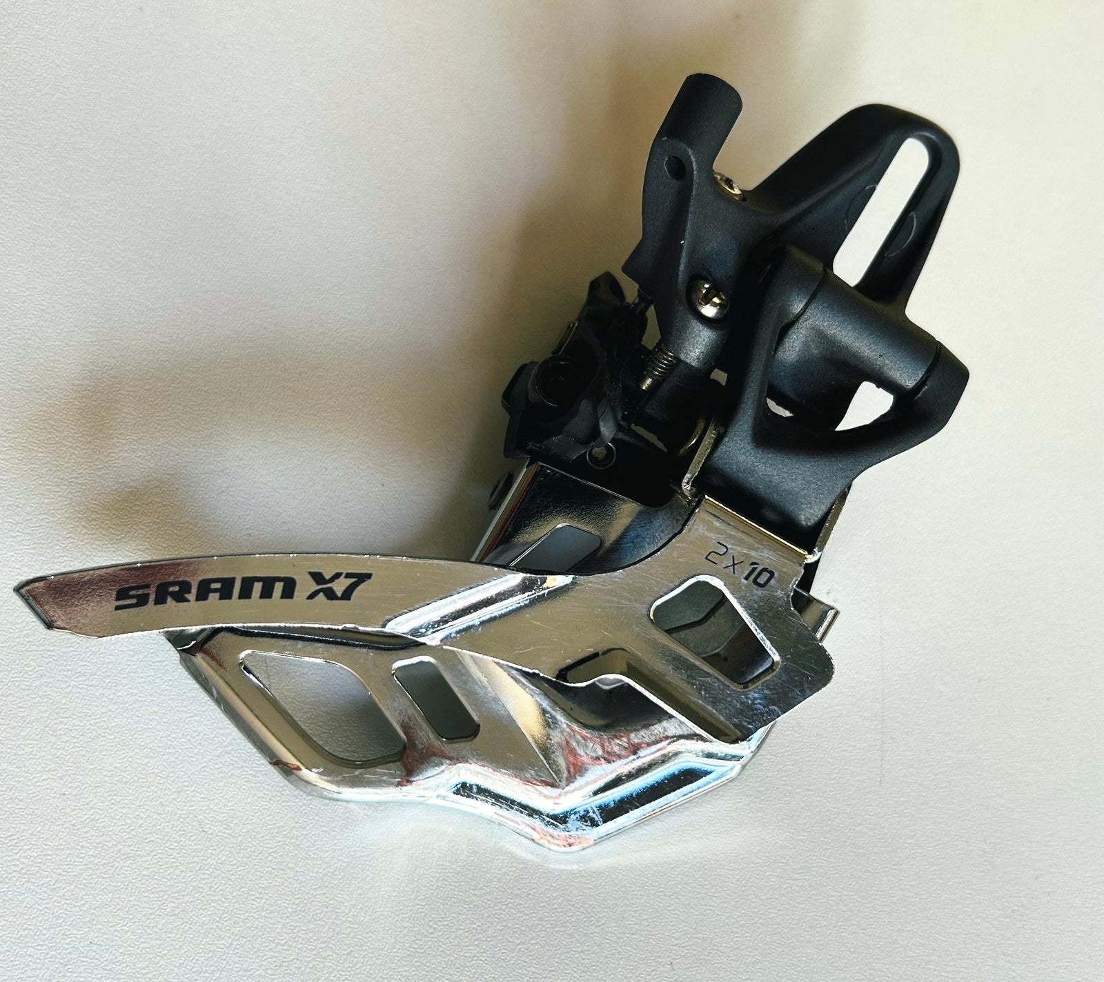 SRAM X7 voorderailleur 2 x 10 speed, Fietsen en Brommers, Gebruikt, Ophalen of Verzenden, Derailleur of Ketting, Aluminium