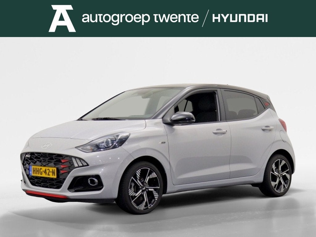 Hyundai i10 1.0 T-GDI N Line 5zits | Zwart dak | 100PK | Sto, Auto's, Automatische klimaatregeling, Stof, Gebruikt, Euro 6