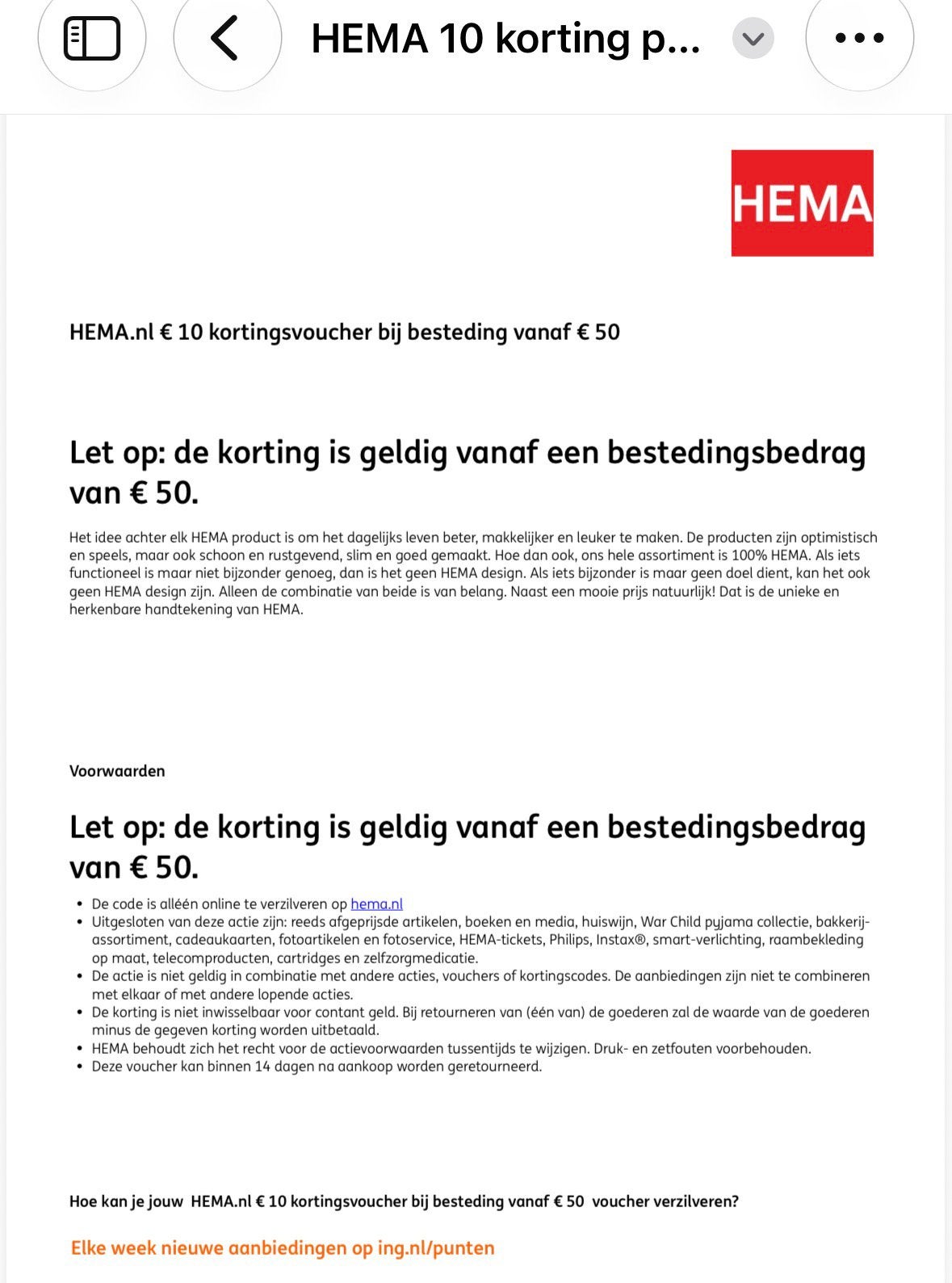 Kortingscode 10 euro korting HEMA Gratis, Drie personen of meer, Kortingsbon, Warenhuis- of Winkelbon