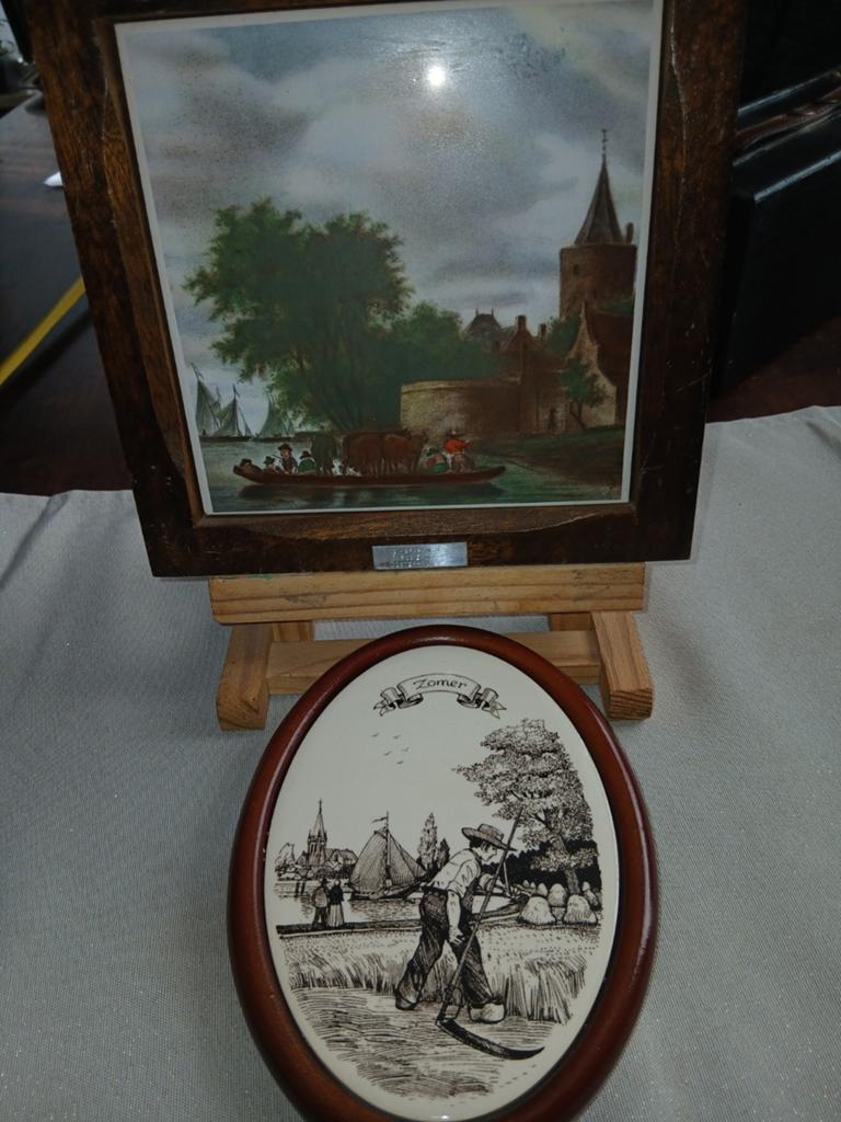 Tegeltableau met Hollands landschap en Zomer-tegel, Ophalen of Verzenden