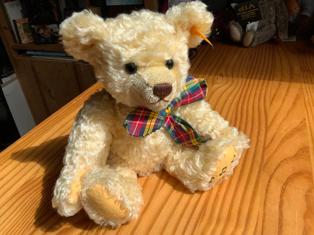 Steiff Ludwich beer met muziekje 30 cm mohair, Ophalen of Verzenden, Zo goed als nieuw, Stoffen beer, Steiff
