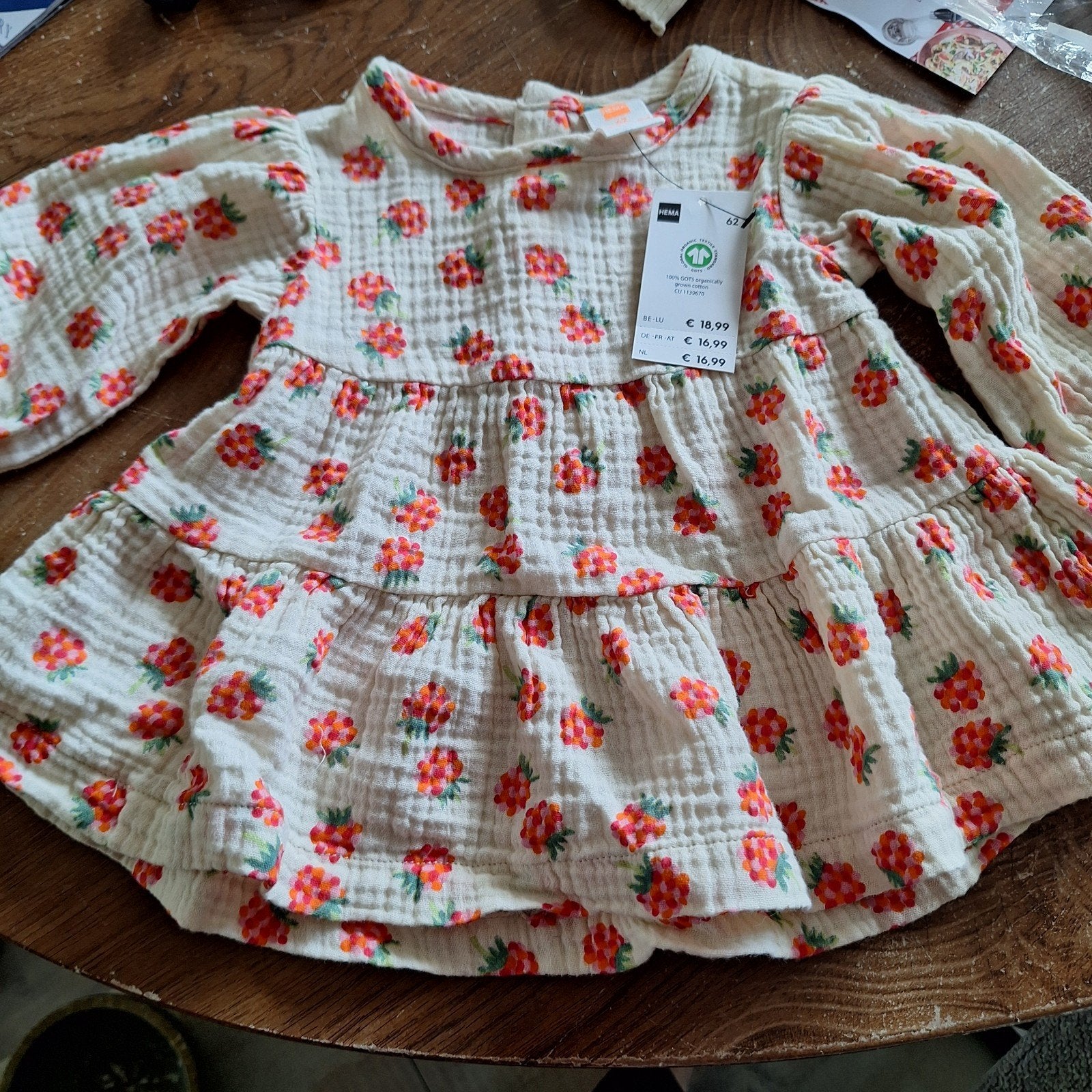 Hema baby jurkje en 2 broekjes mt 62, Kinderen en Baby's, Meisje, Nieuw, Ophalen of Verzenden, Setje